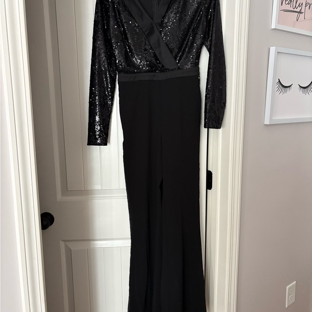 VENUS Black Sequin Jumpsuit